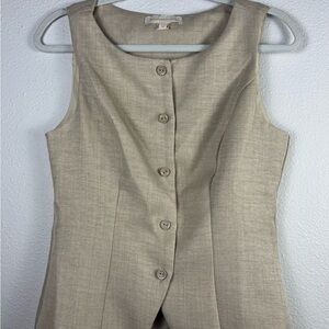 Monteau Light Tan Sleeveless Vest